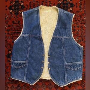 Vintage Denim 70s Sherpa Vest EUC